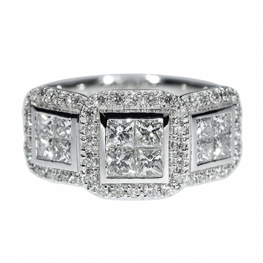 Anillo Compromiso Diamantes - Oro Blanco 18kt