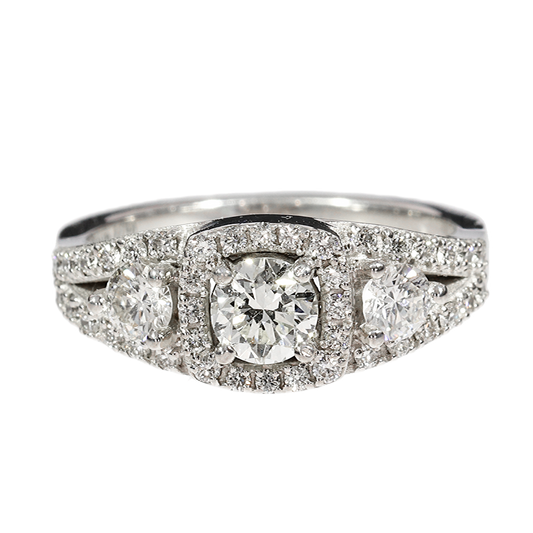 Anillo Compromiso Diamantes GIA - Oro Blanco 18kt