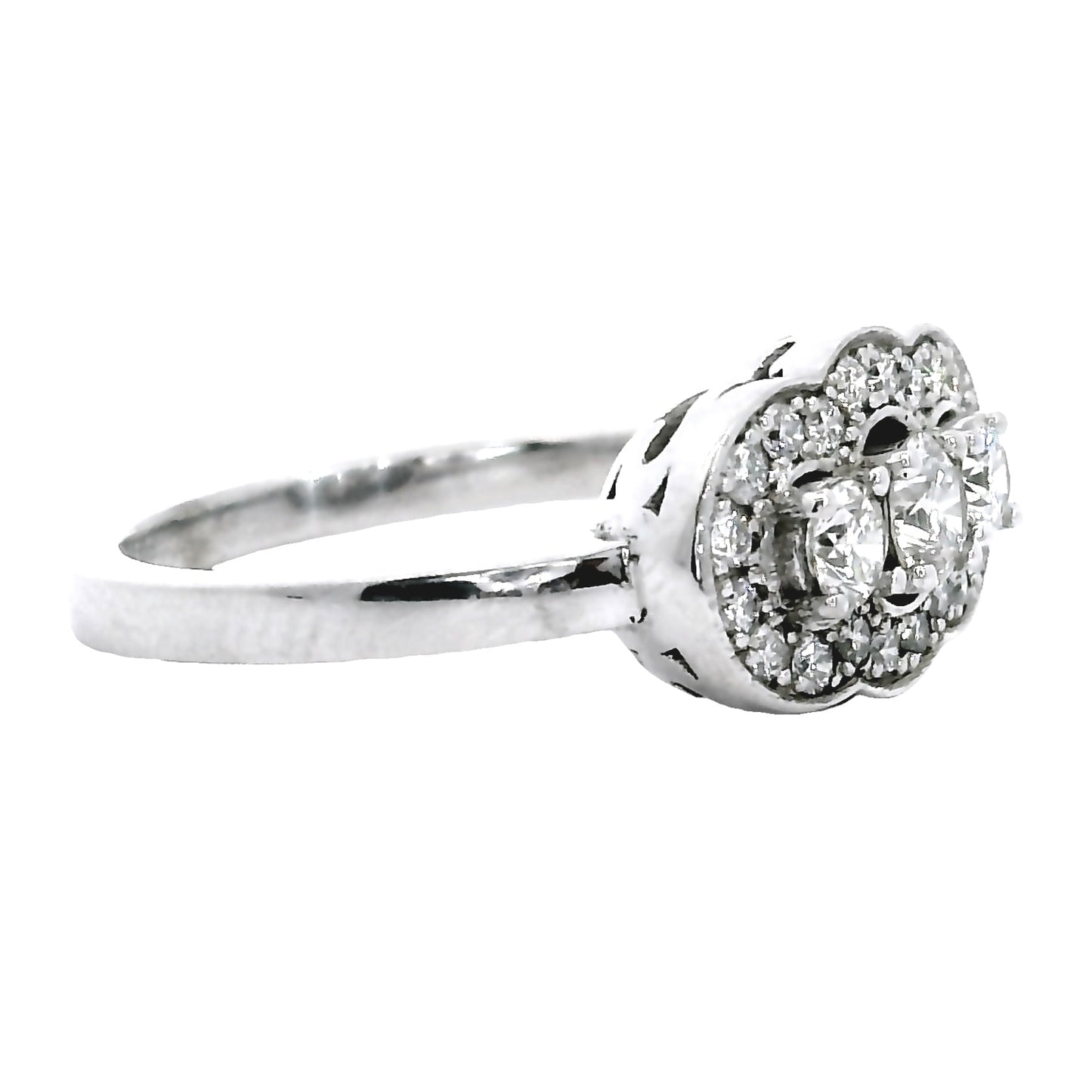 Anillo Compromiso Diamantes - Oro Blanco 18kt