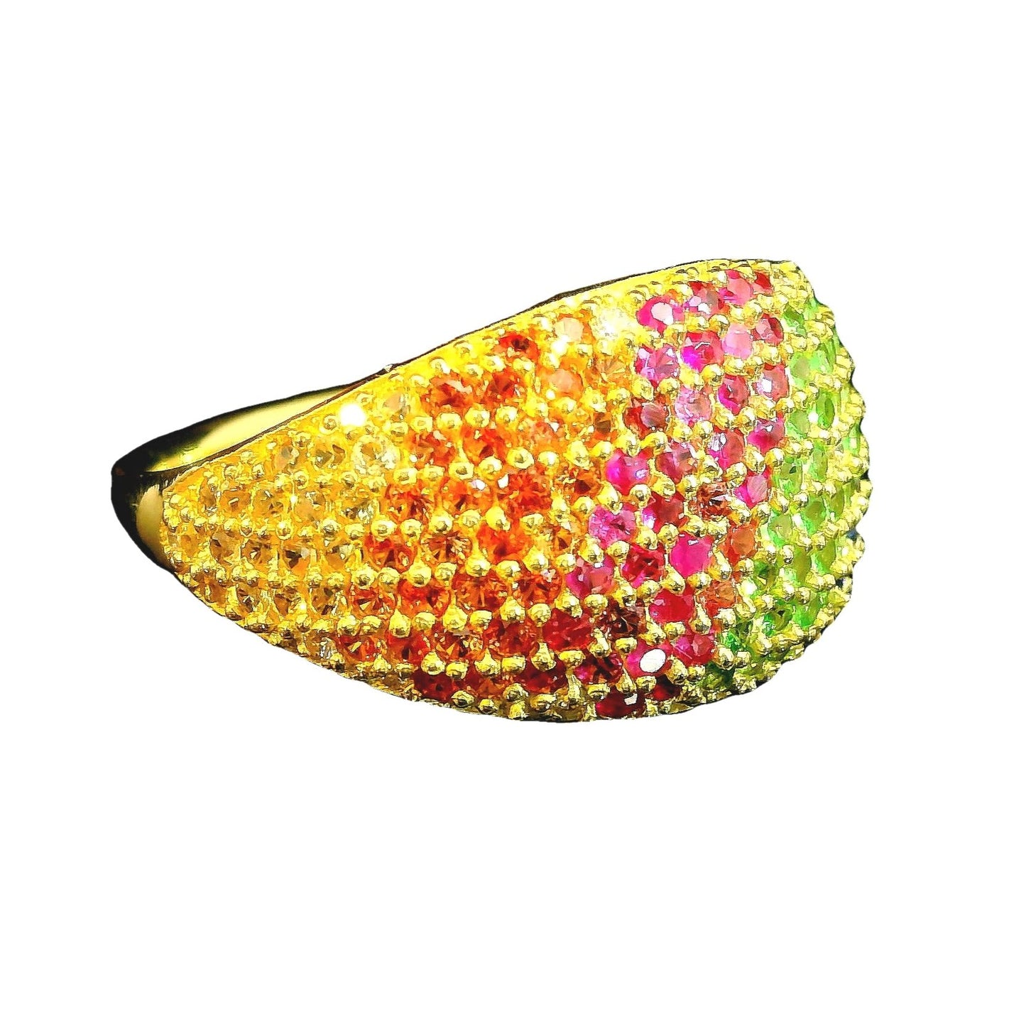 Anillo Rainbow Zafiros y Diamantes - Oro Amarillo 18kt