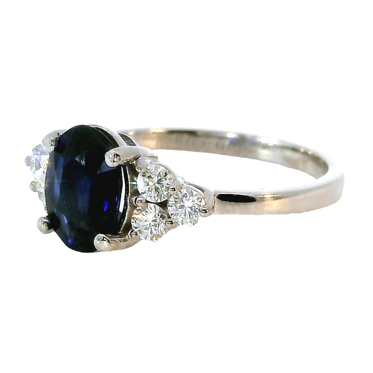 Anillo Zafiro y Diamantes - Platino