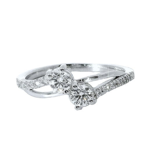 Anillo Compromiso Diamantes - Oro Blanco 18kt