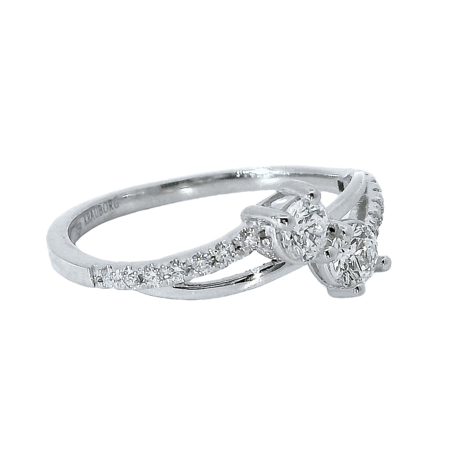 Anillo Compromiso Diamantes - Oro Blanco 18kt