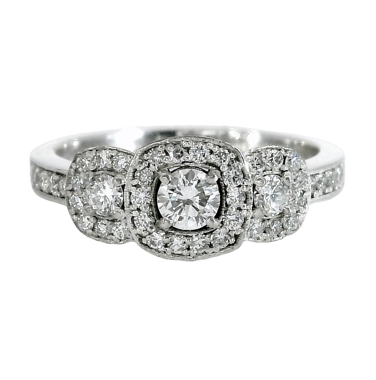 Anillo Compromiso Diamantes - Oro blanco 18kt