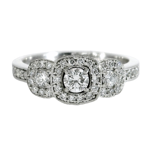 Anillo Compromiso Diamantes - Oro blanco 18kt