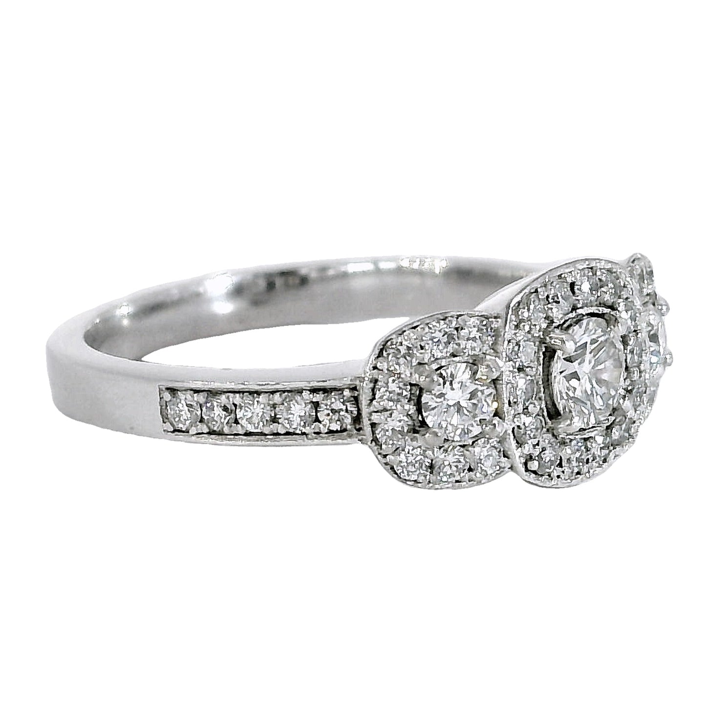 Anillo Compromiso Diamantes - Oro blanco 18kt