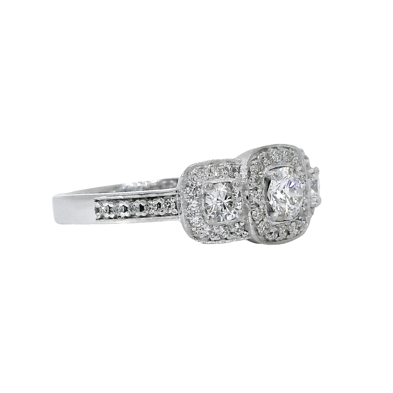 Anillo Compromiso Diamantes - Oro Blanco 18kt