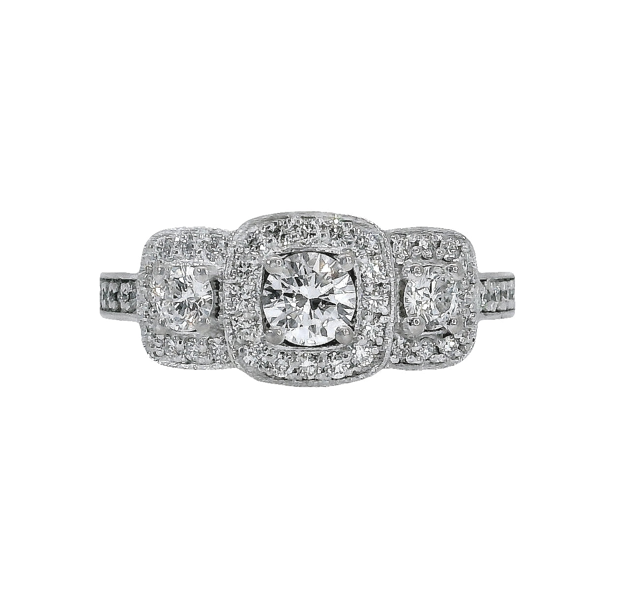 Anillo Compromiso Diamantes - Oro Blanco 18kt