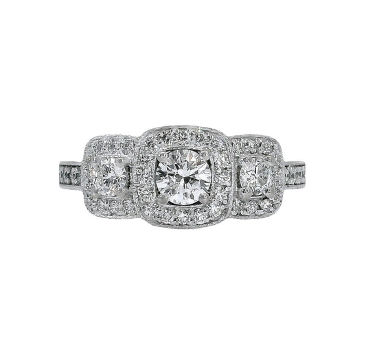 Anillo Compromiso Diamantes - Oro Blanco 18kt