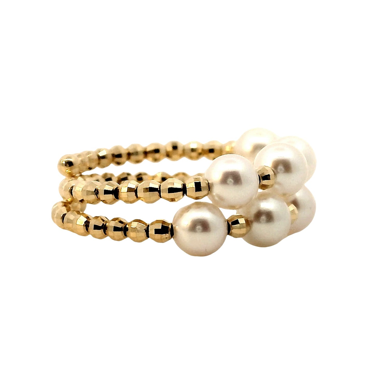 Anillo Perlas Akoya - Oro Amarillo 18kt