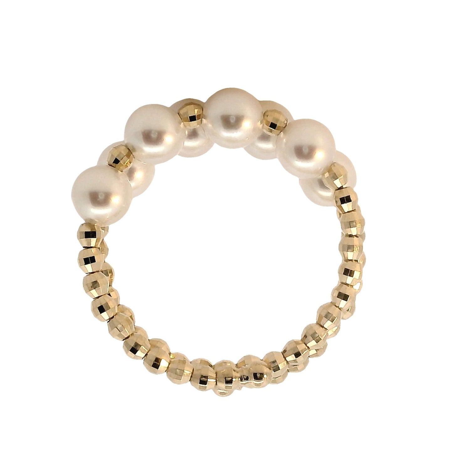 Anillo Perlas Akoya - Oro Amarillo 18kt