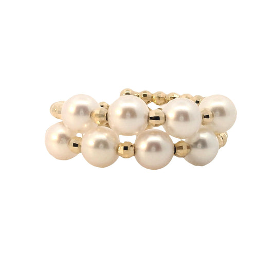 Anillo Perlas Akoya - Oro Amarillo 18kt