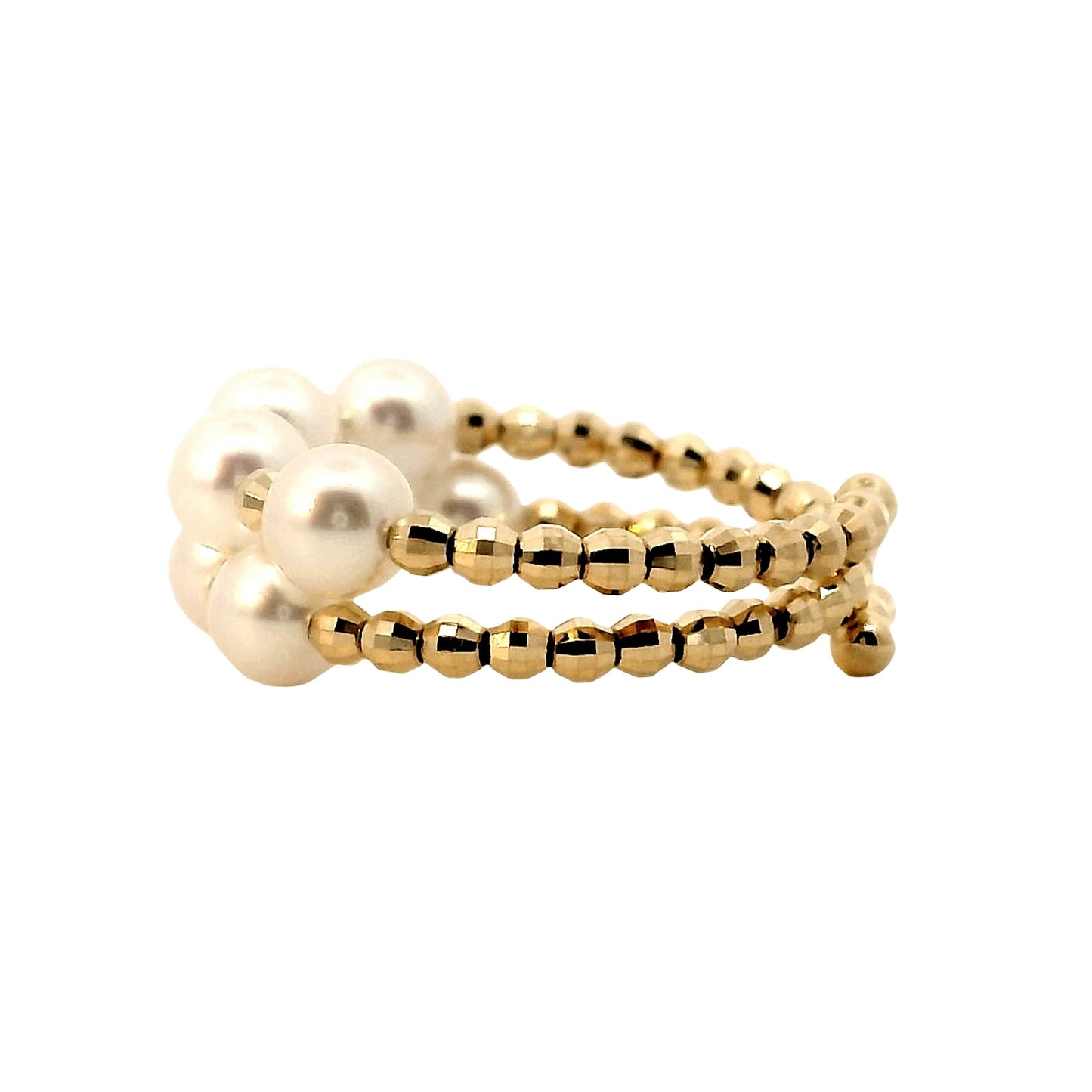Anillo Perlas Akoya - Oro Amarillo 18kt