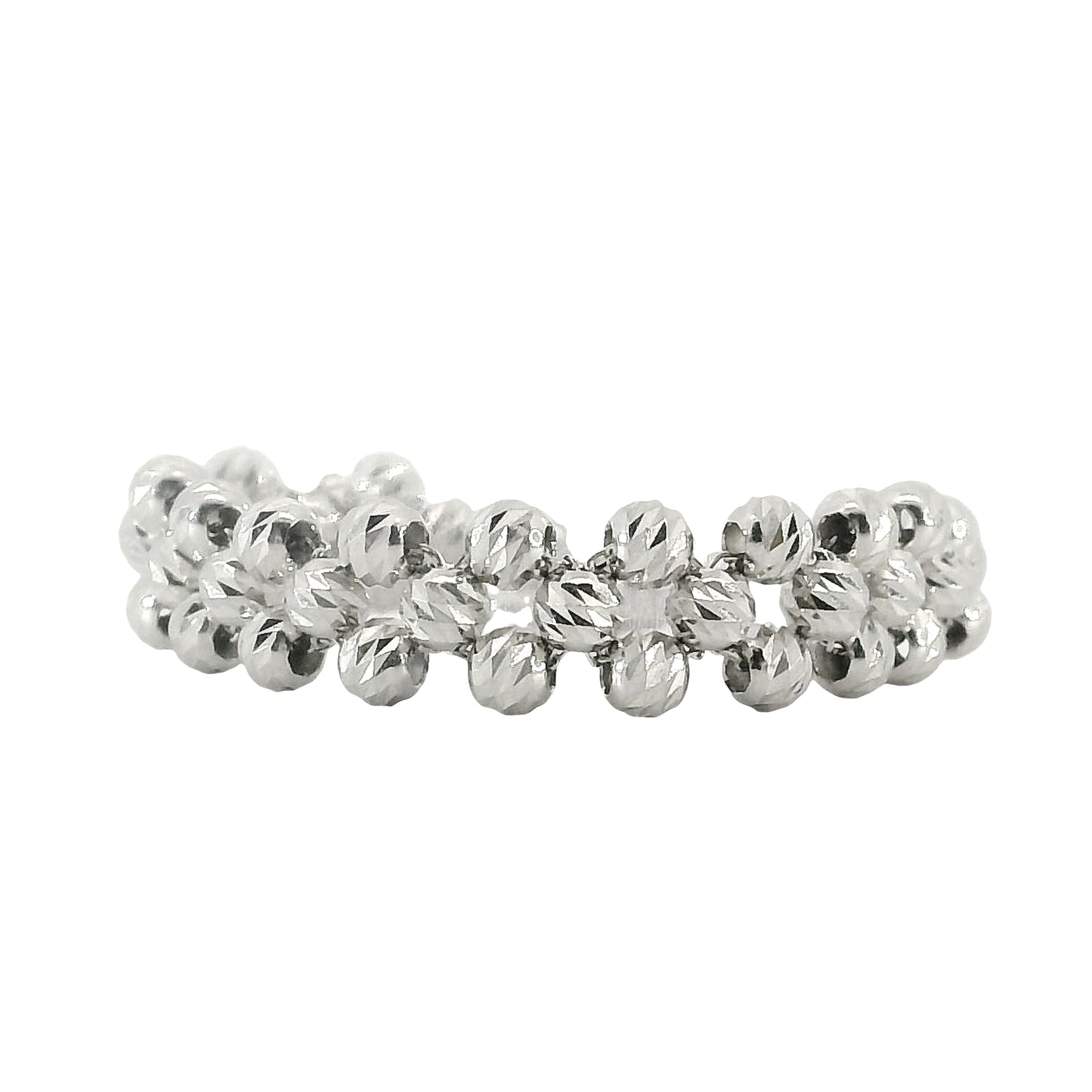 Anillo Bolitas Ajustable - Oro Blanco 18kt