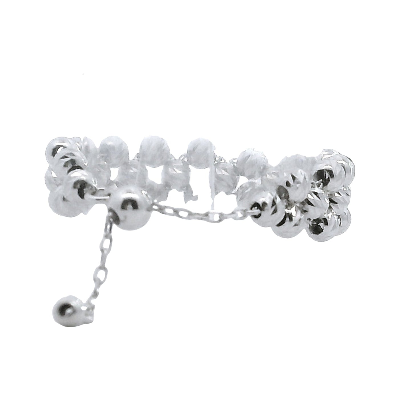 Anillo Bolitas Ajustable - Oro Blanco 18kt
