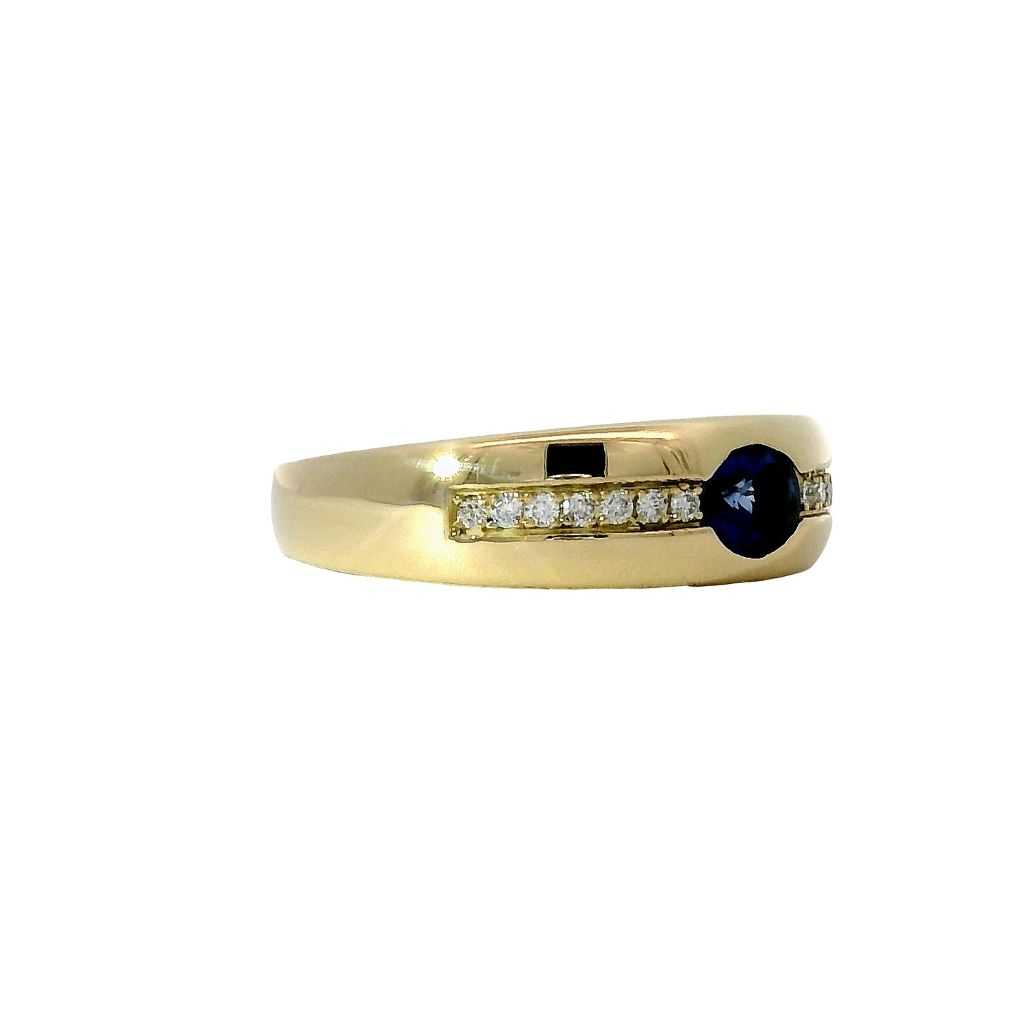 Anillo Zafiro y Diamantes - Oro Amarillo 18kt