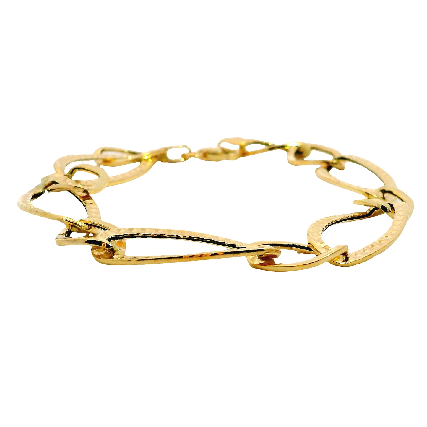 Pulsera Eslabones Rústicos - Oro Amarillo 14kt
