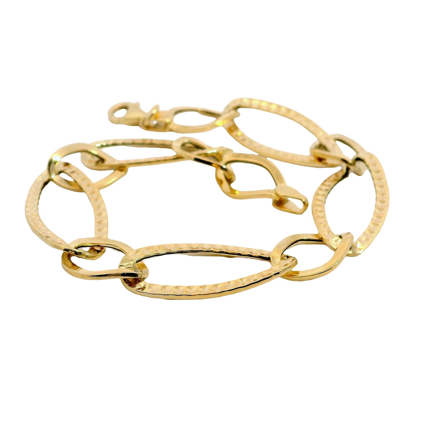 Pulsera Eslabones Rústicos - Oro Amarillo 14kt