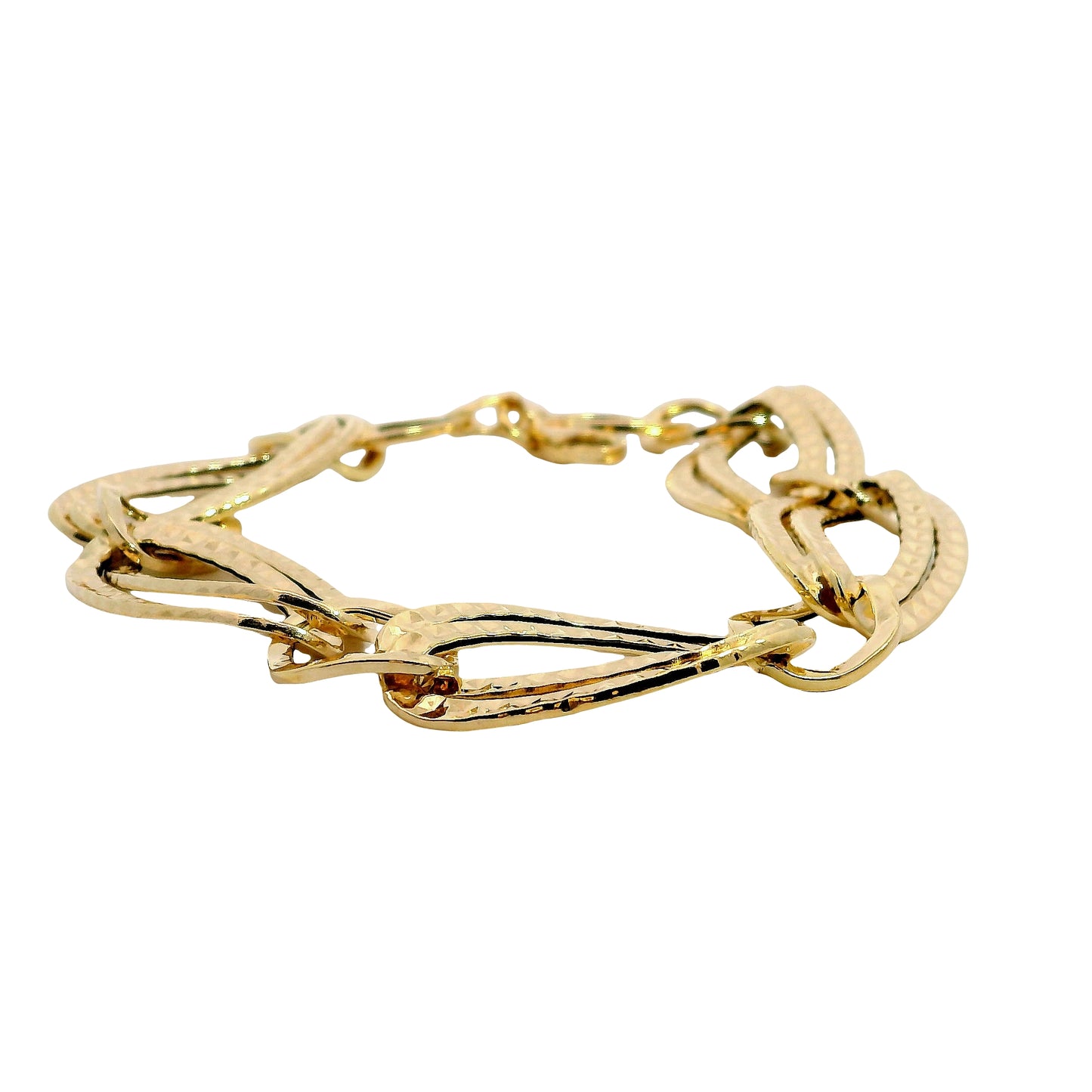 Pulsera Eslabones Rústicos - Oro Amarillo 14kt