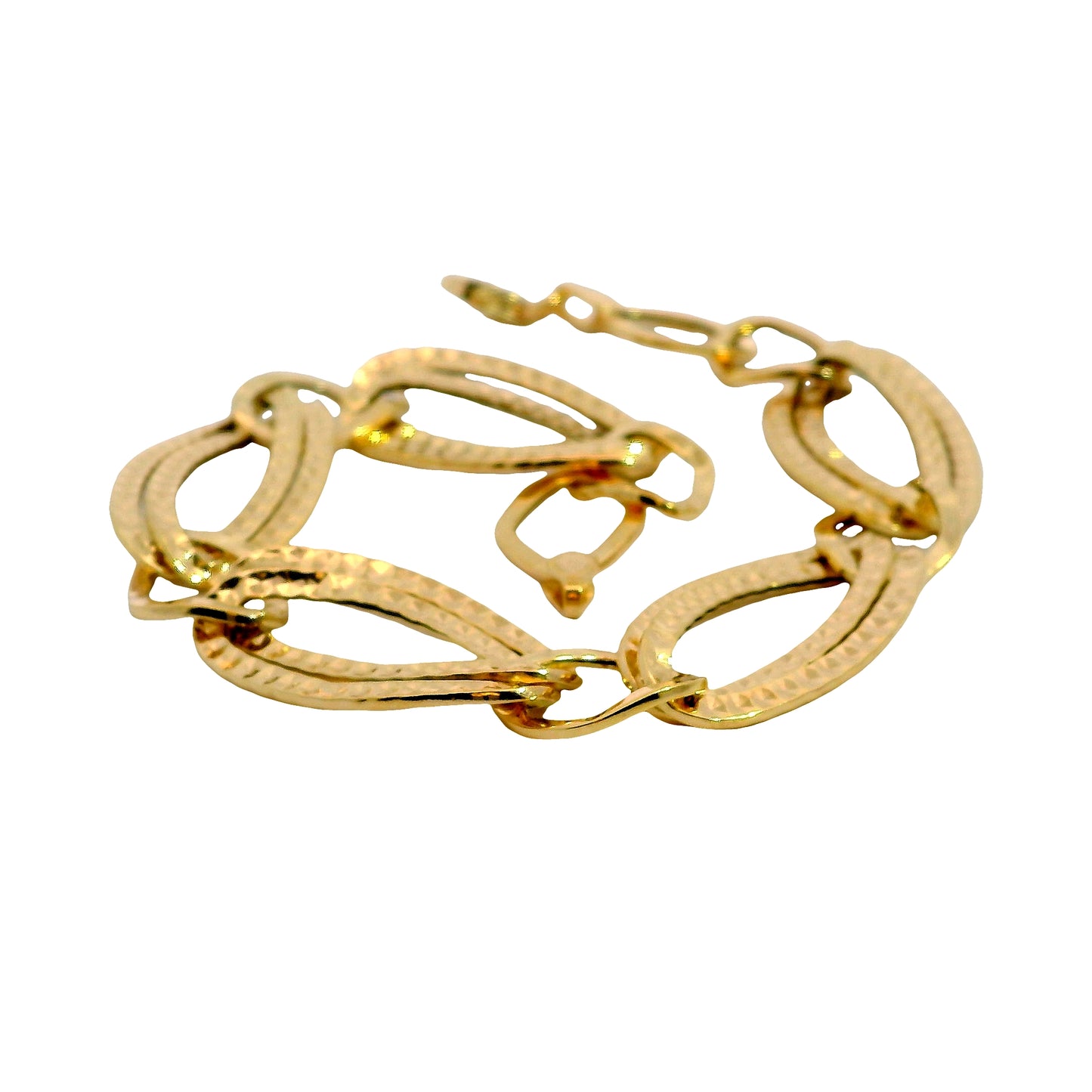 Pulsera Eslabones Rústicos - Oro Amarillo 14kt