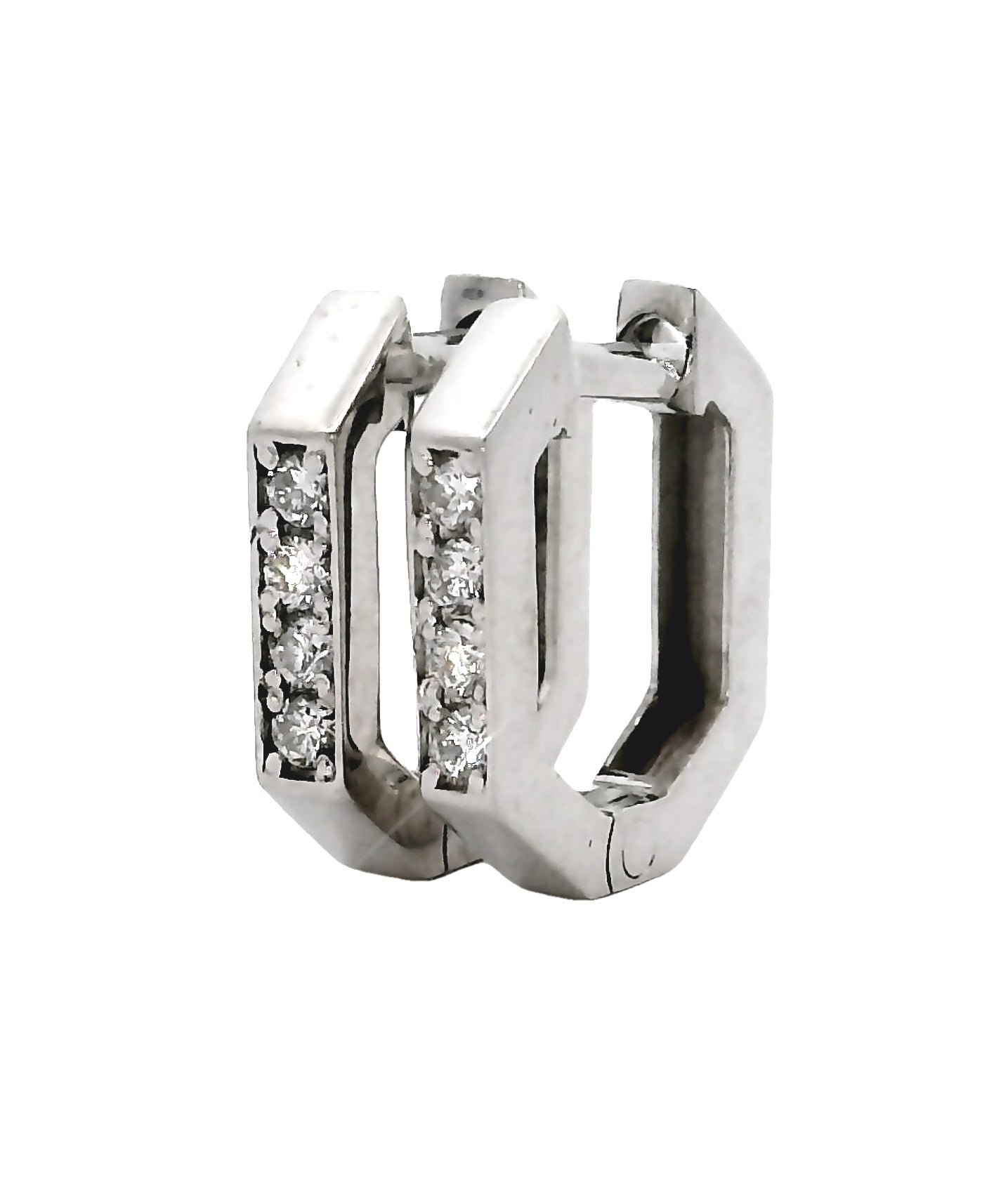 Aros. Argolla Diamantes - Oro Blanco 18kt