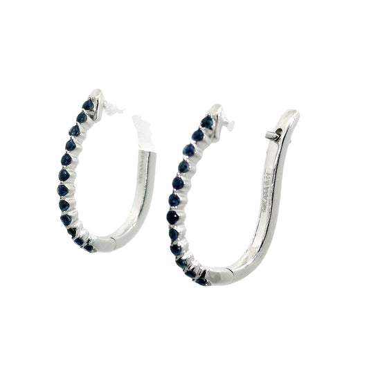 Aros Zafiros - Oro Blanco 14kt