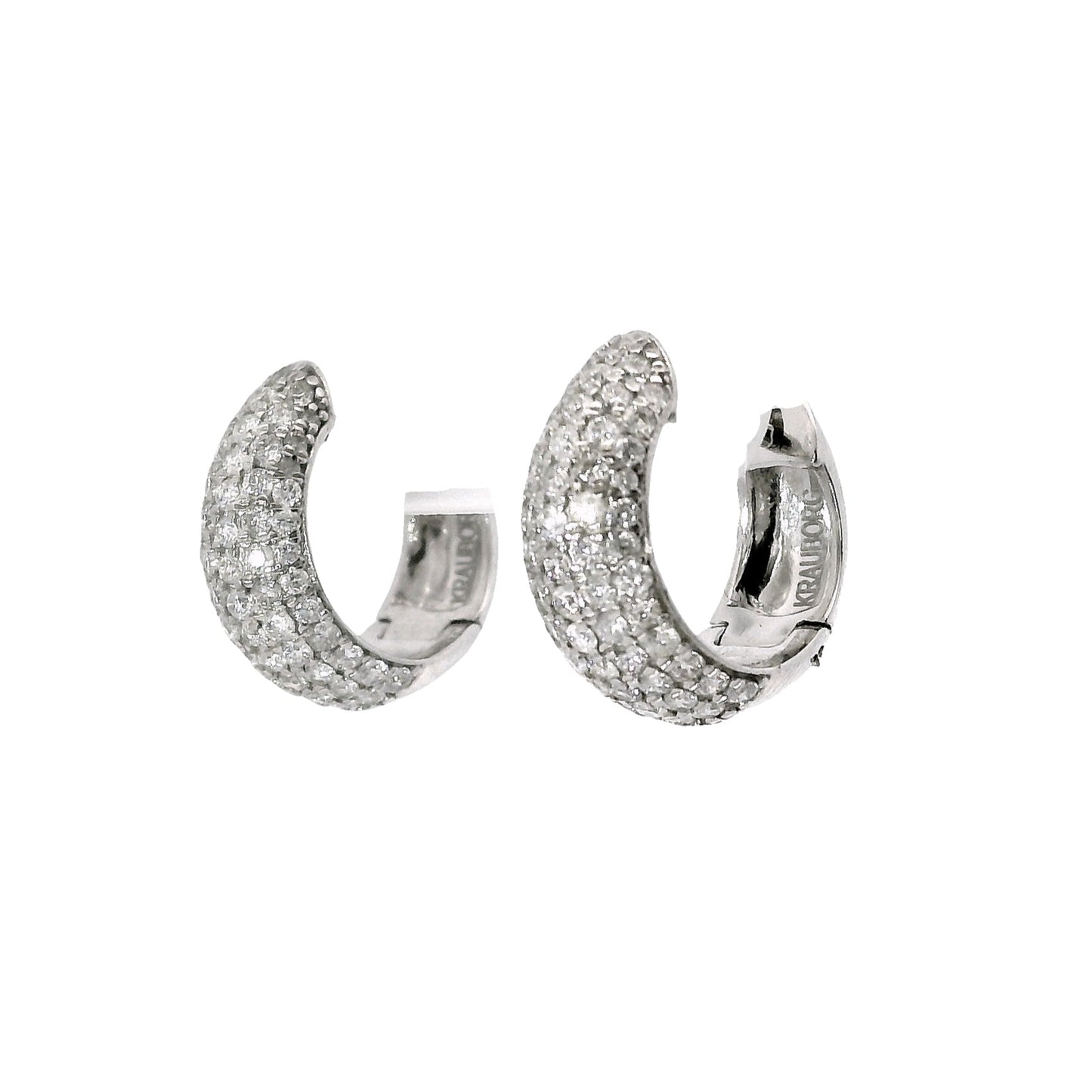 Aros Argolla Diamantes - Oro Blanco 14kt