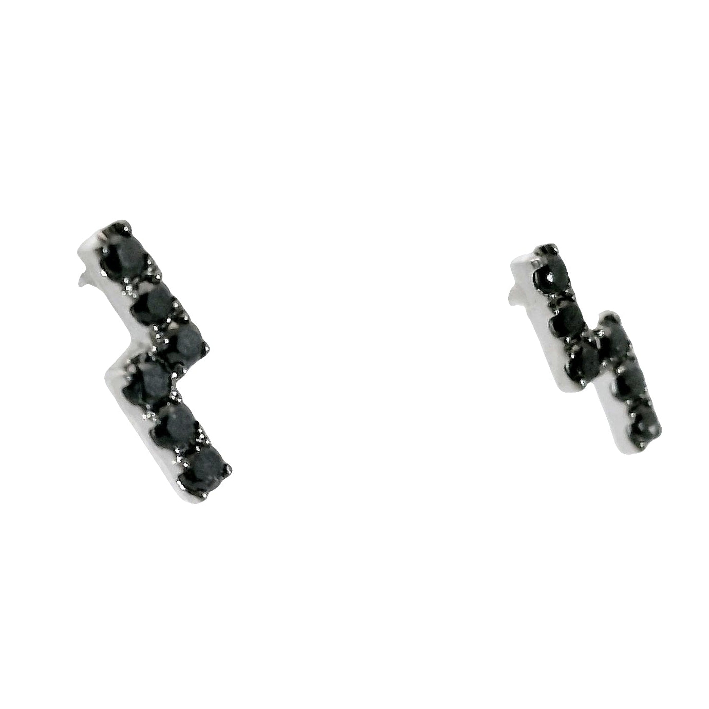 Aros Diamantes Negros - Oro Blanco 18kt