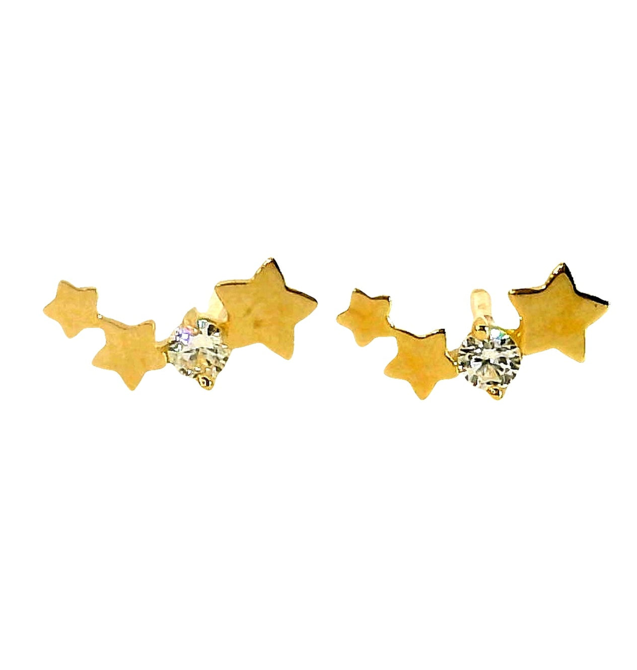 Aros Estrellas Niña - Oro Amarillo 14kt