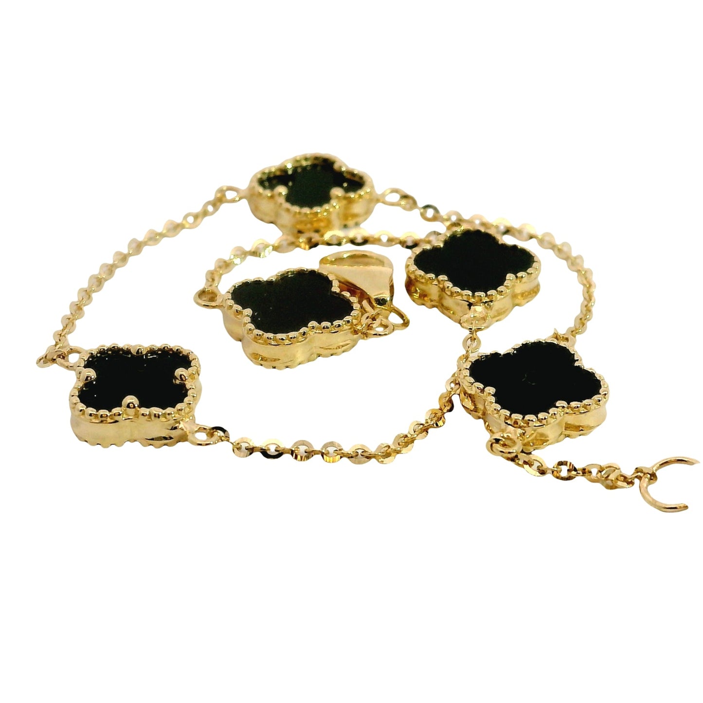 Pulsera Ónix Negro - Oro Amarillo 14kt