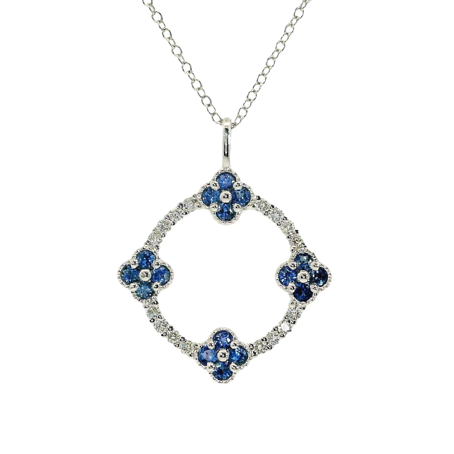 Colgante Zarifos y Diamantes - Oro Blanco 14kt