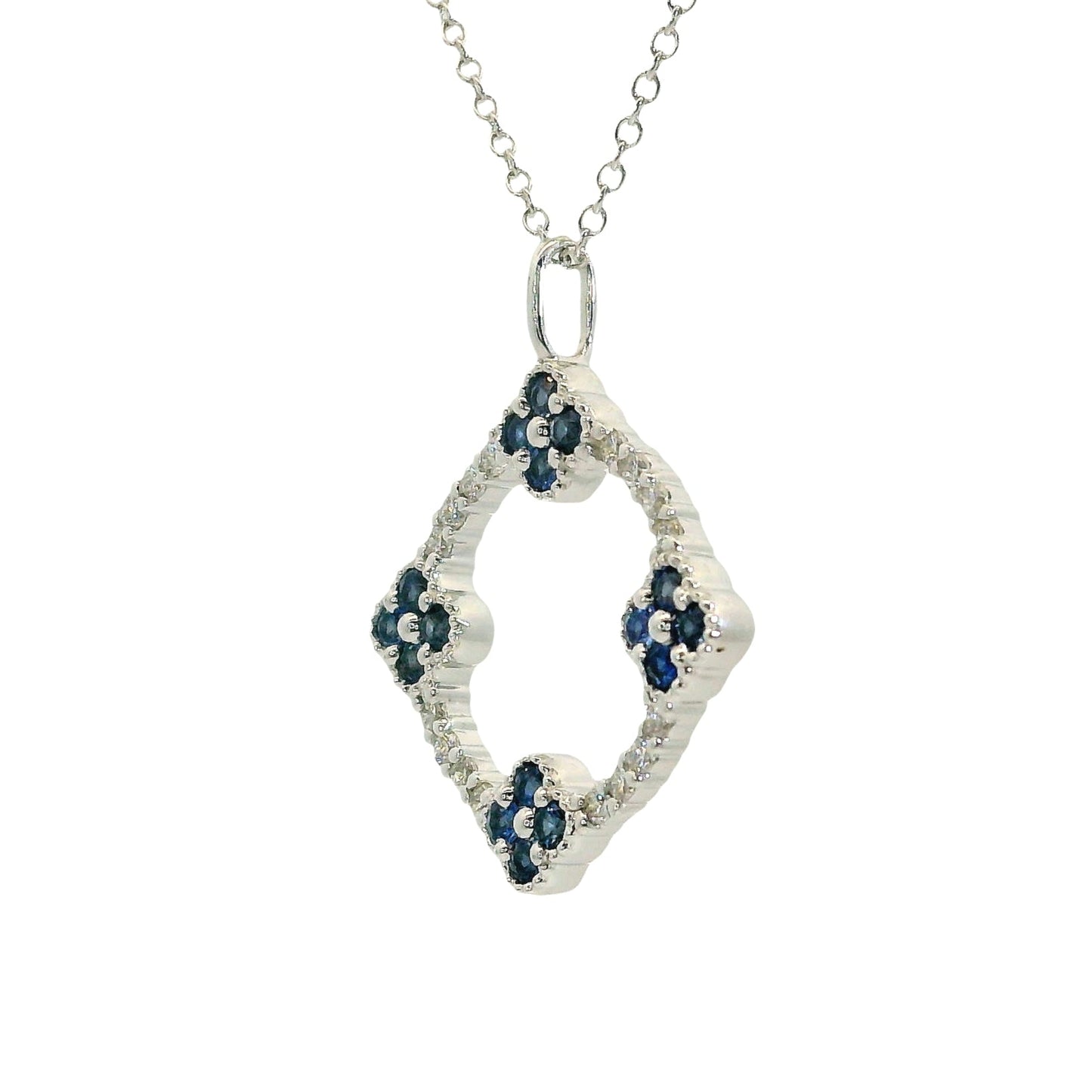 Colgante Zarifos y Diamantes - Oro Blanco 14kt