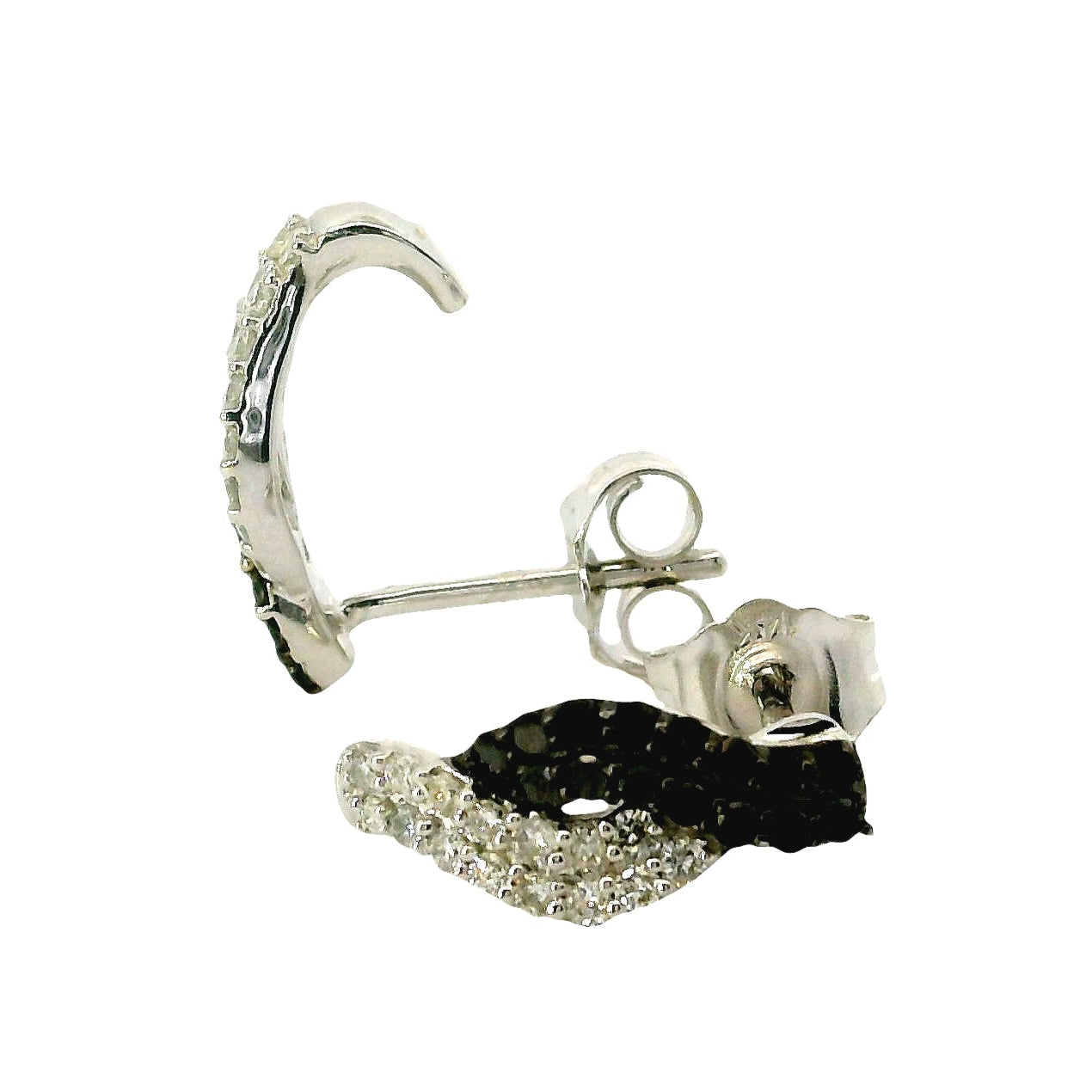 Aros Diamantes Negros - Oro Blanco 14kt