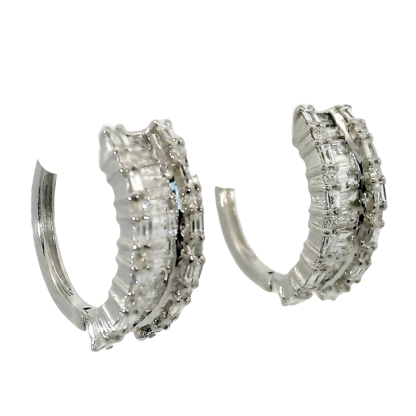 Aros Diamantes - Oro Blanco 14kt