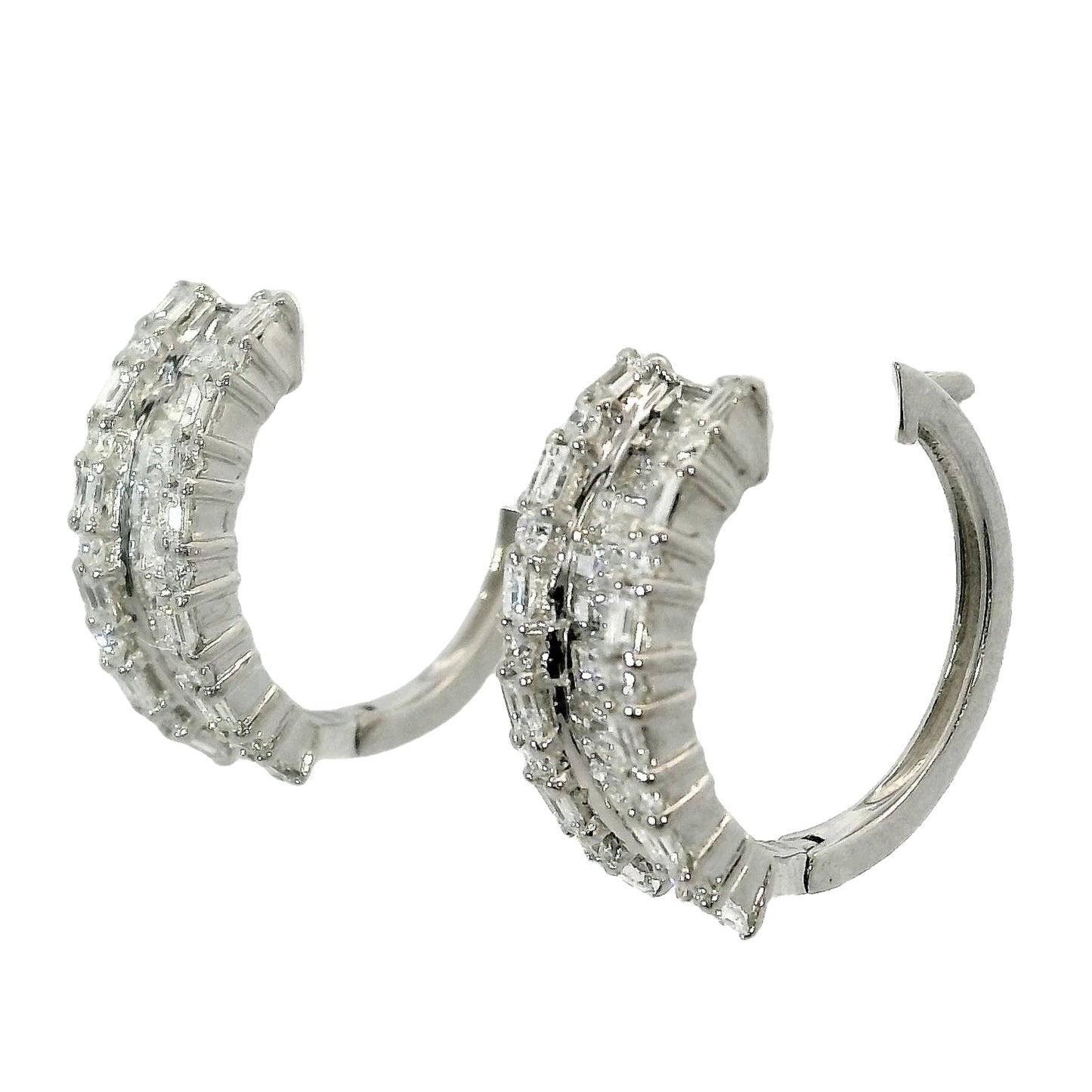 Aros Diamantes - Oro Blanco 14kt