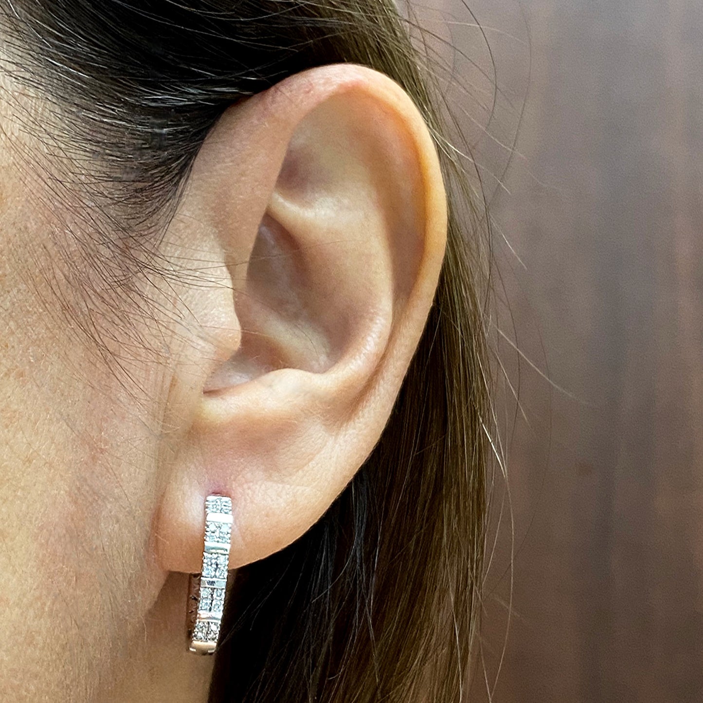 Aros Diamantes - Oro Blanco 18kt