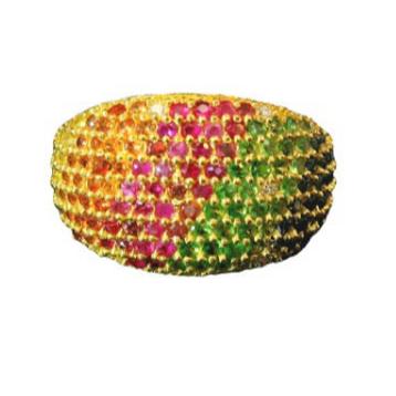 Anillo Rainbow Zafiros y Diamantes - Oro Amarillo 18kt