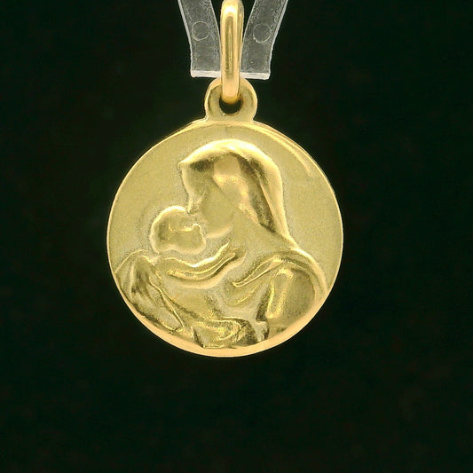 Medalla Virgen con Niño - Oro Amarillo 18kt