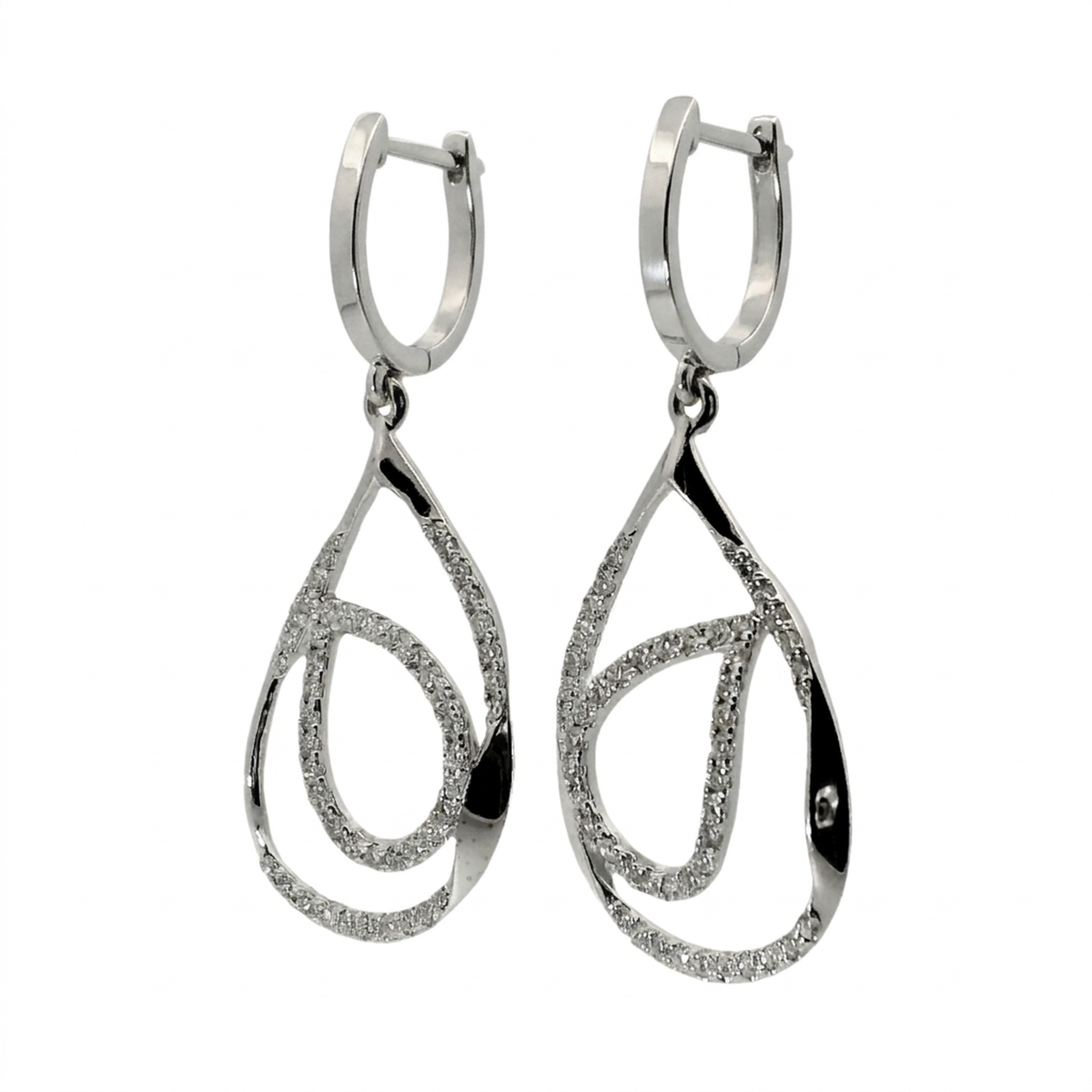 Aros con Diamantes - Oro Blanco 14kt