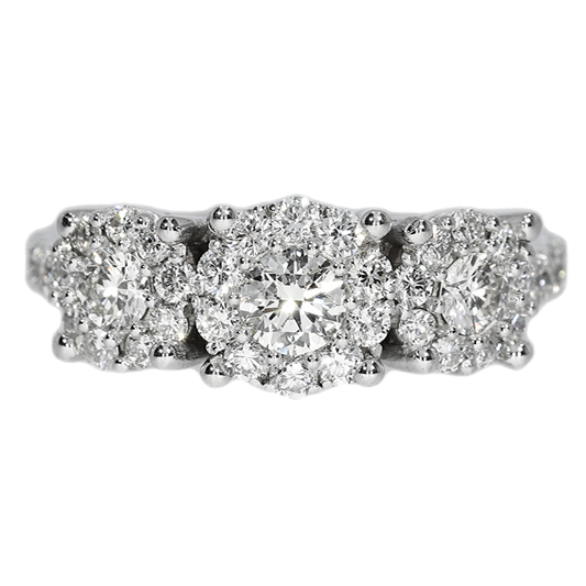 Anillo Compromiso Diamantes - Oro Blanco 18kt