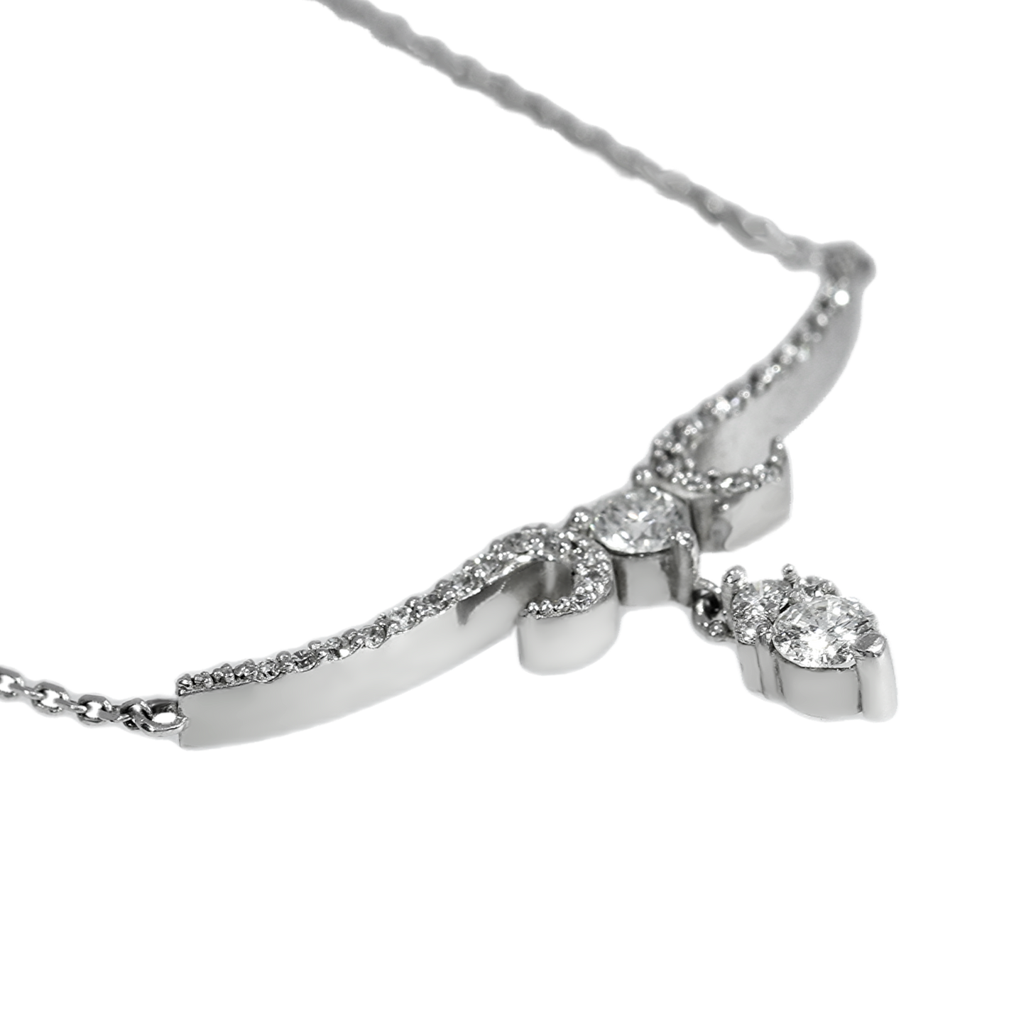 Collar Diamantes - Oro Blanco 18kt