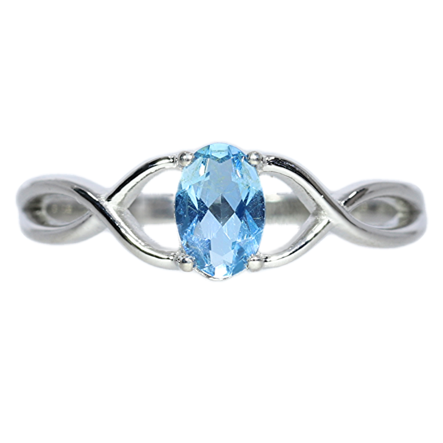 Anillo Aguamarina - Oro Blanco 18kt