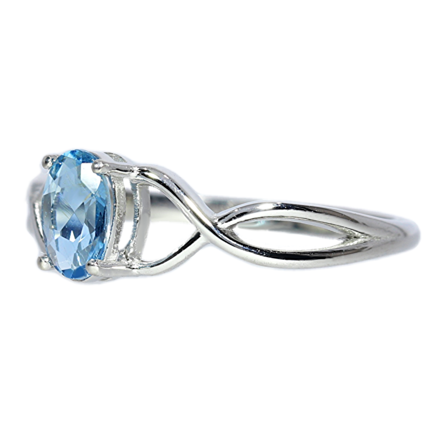 Anillo Aguamarina - Oro Blanco 18kt