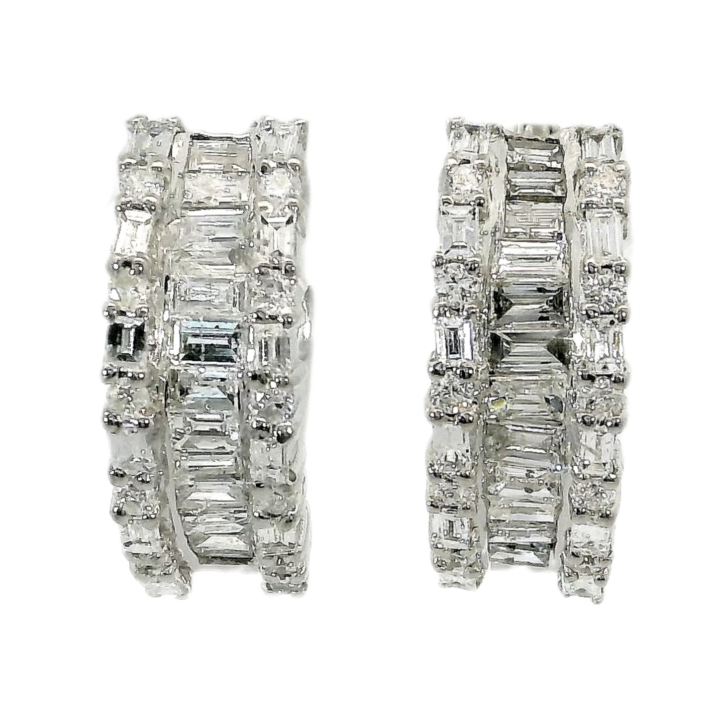 Aros Diamantes - Oro Blanco 14kt