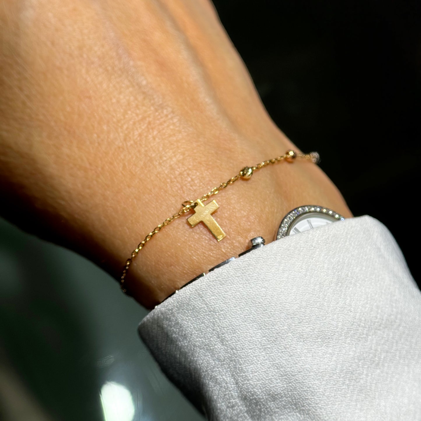 Pulsera Cruz - Oro Amarillo 18kt