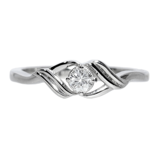 Anillo Compromiso Diamante - Oro Blanco 18kt