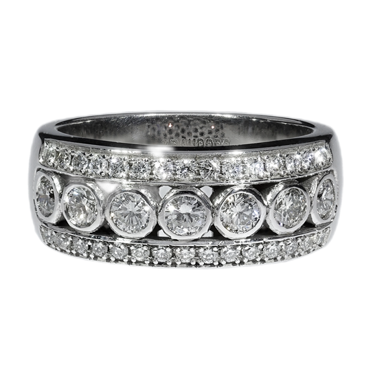 Anillo Compromiso Diamantes - Oro Blanco 18kt