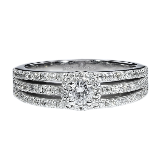 Anillo Compromiso Diamantes - Oro Blanco 18kt