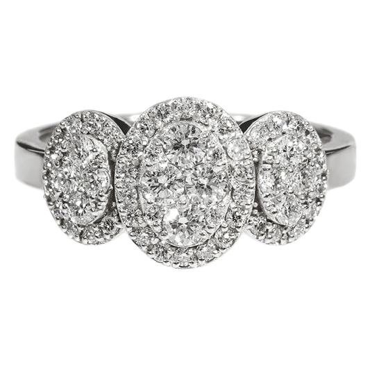 Anillo Compromiso Diamantes - Oro Blanco 18kt