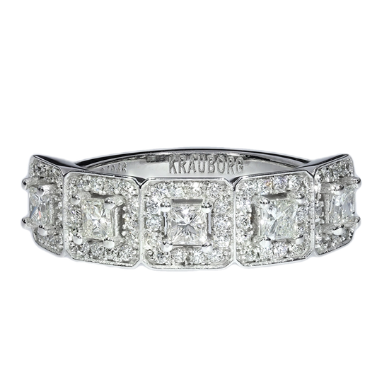 Anillo Compromiso Diamantes - Oro Blanco 18kt